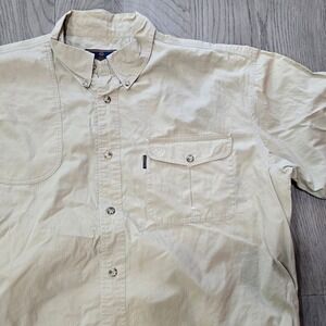 Beretta Short Sleeve Shooting Shirt Tan Khaki Mens XL Vented Back Cotton Hunting